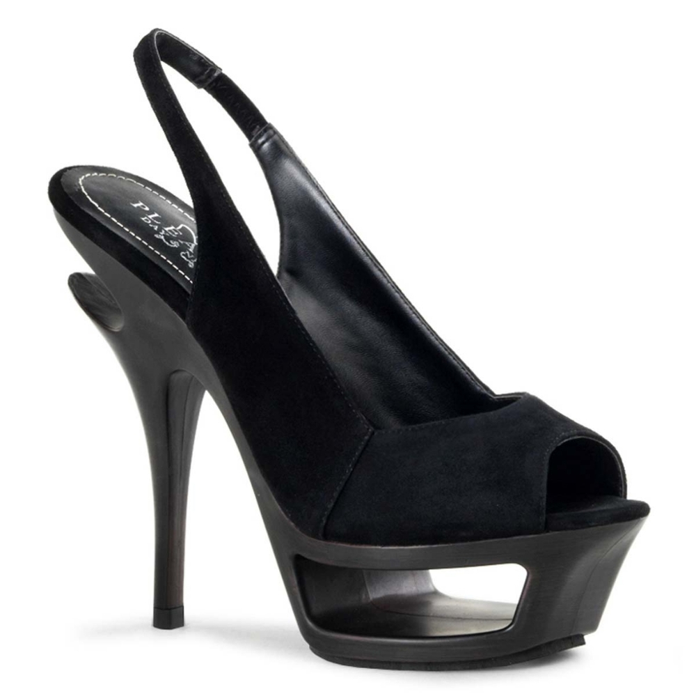 ISO! Pleaser Black Deluxe 653 DLX Day & Night Platform High Heels US 7 & 8